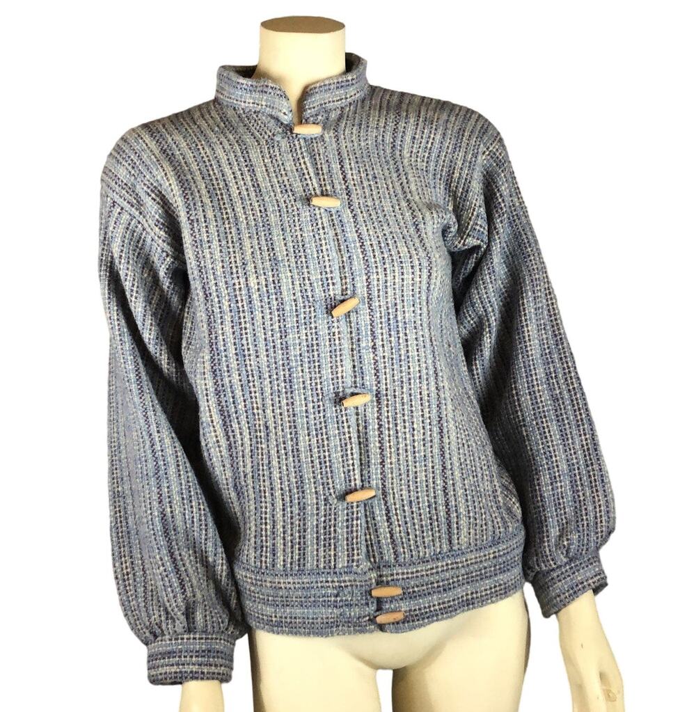 American Vintage hand woven jacket lined & with wooden toggles size small